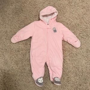 Carters Pink Baby Bunting 6 Months